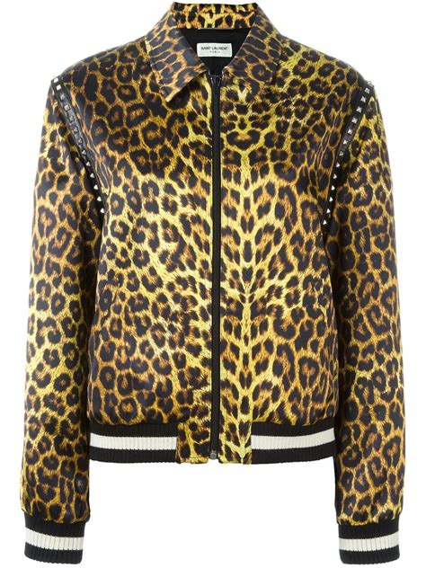 ysl surf sound leopard print jacket|saint laurent teddy jacket.